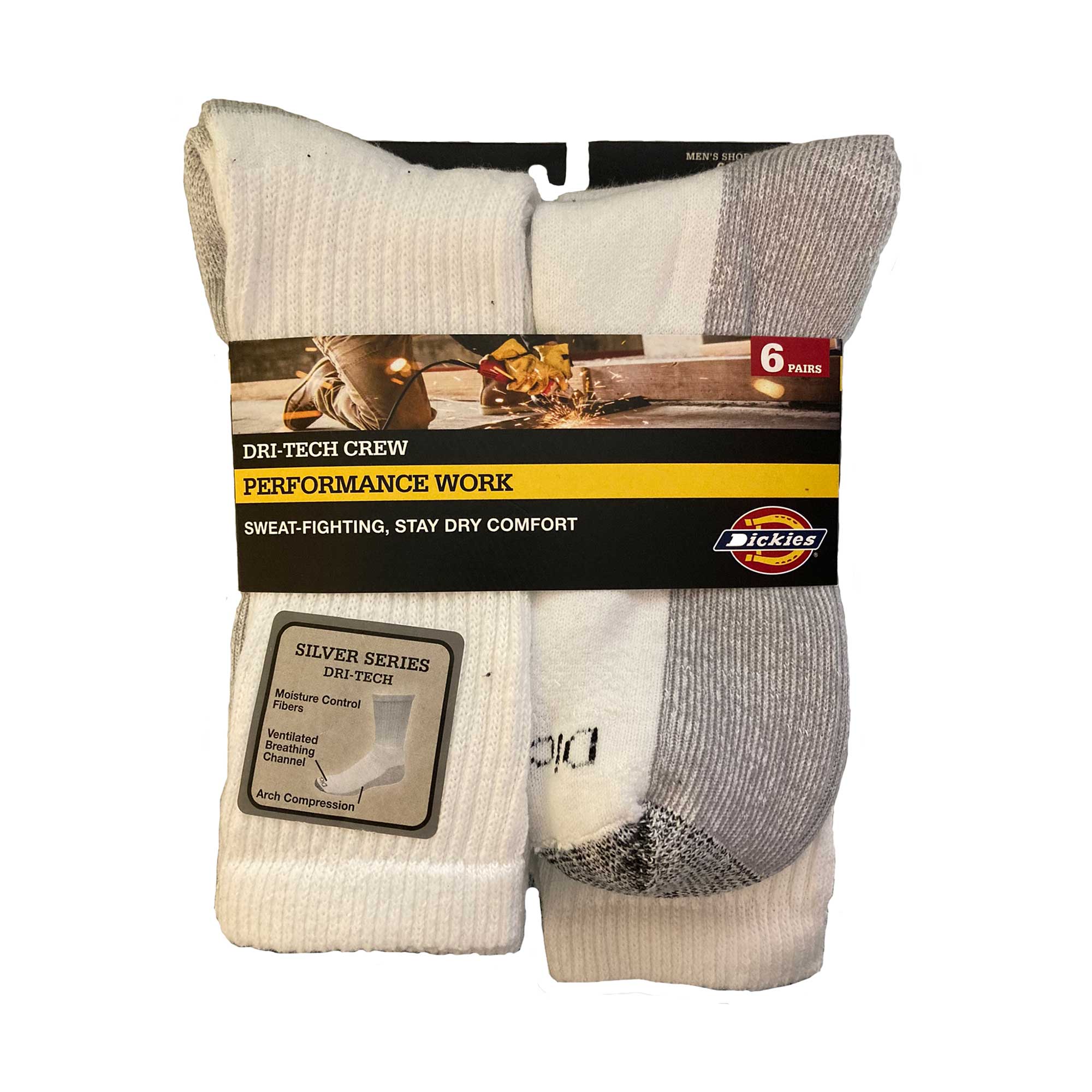 Dickies Sock  Dritech Crew, 6 Pack