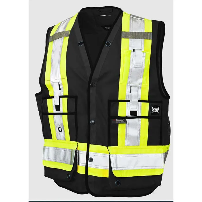 Tough Duck Surveyor Safety Vest, Black, Medium