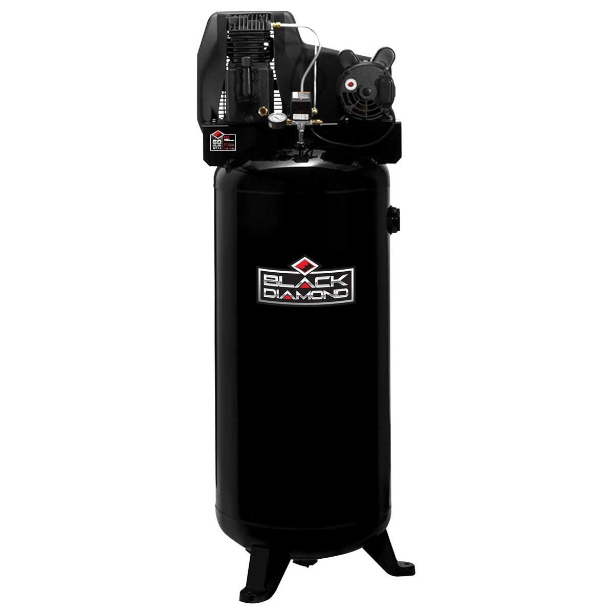 Black Diamond Vertical Stationary Cast Iron Air Compressor, 60 gal.
