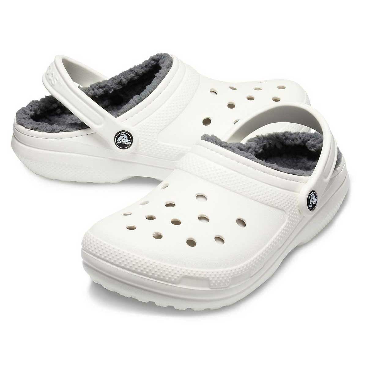 Crocs™ Classic Lined Clog - White/Grey, Size Men 8/Women 10 View 2 of 6