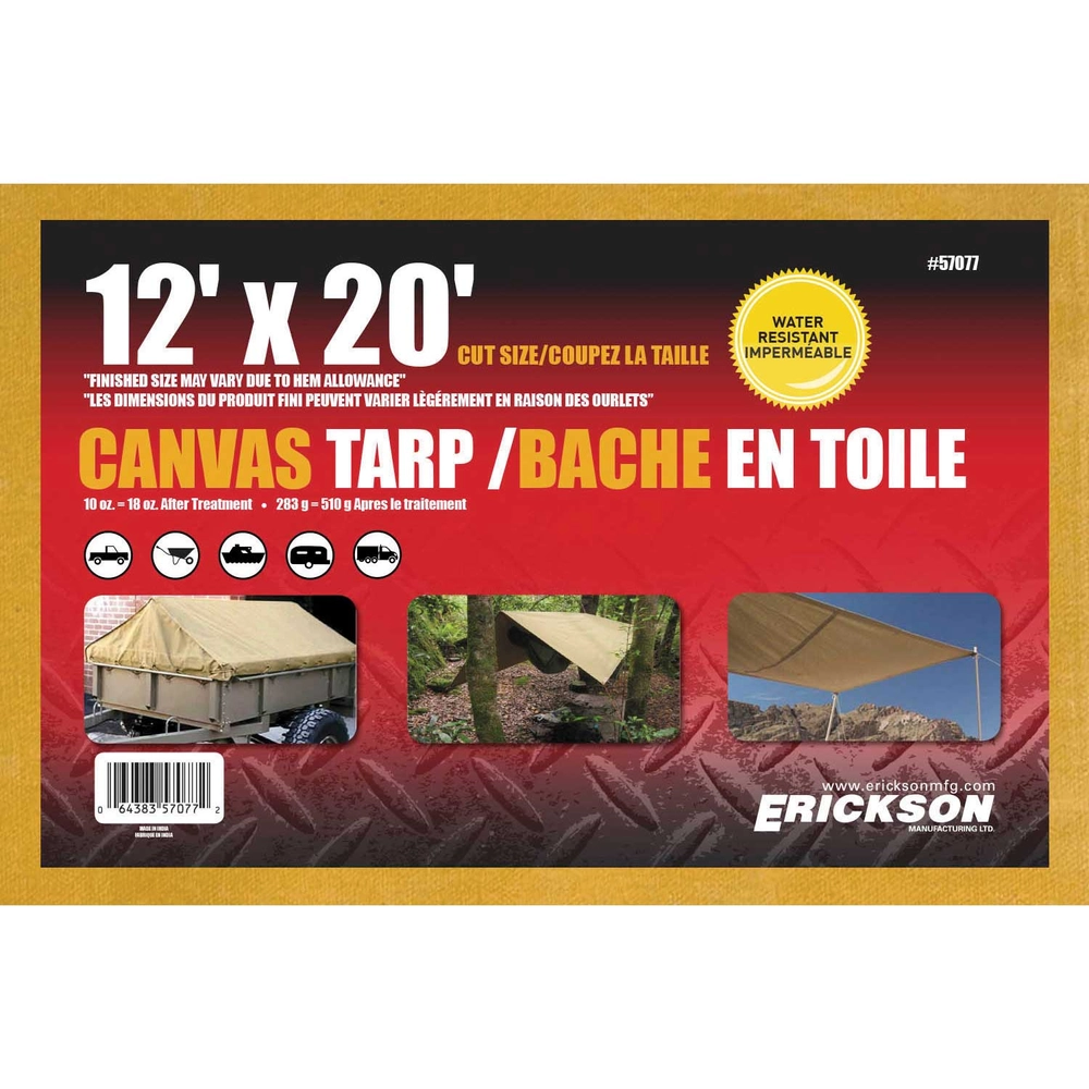 Erickson Manufacturing Ltd. 5′ x 7′ Canvas Tarp - 0000002839