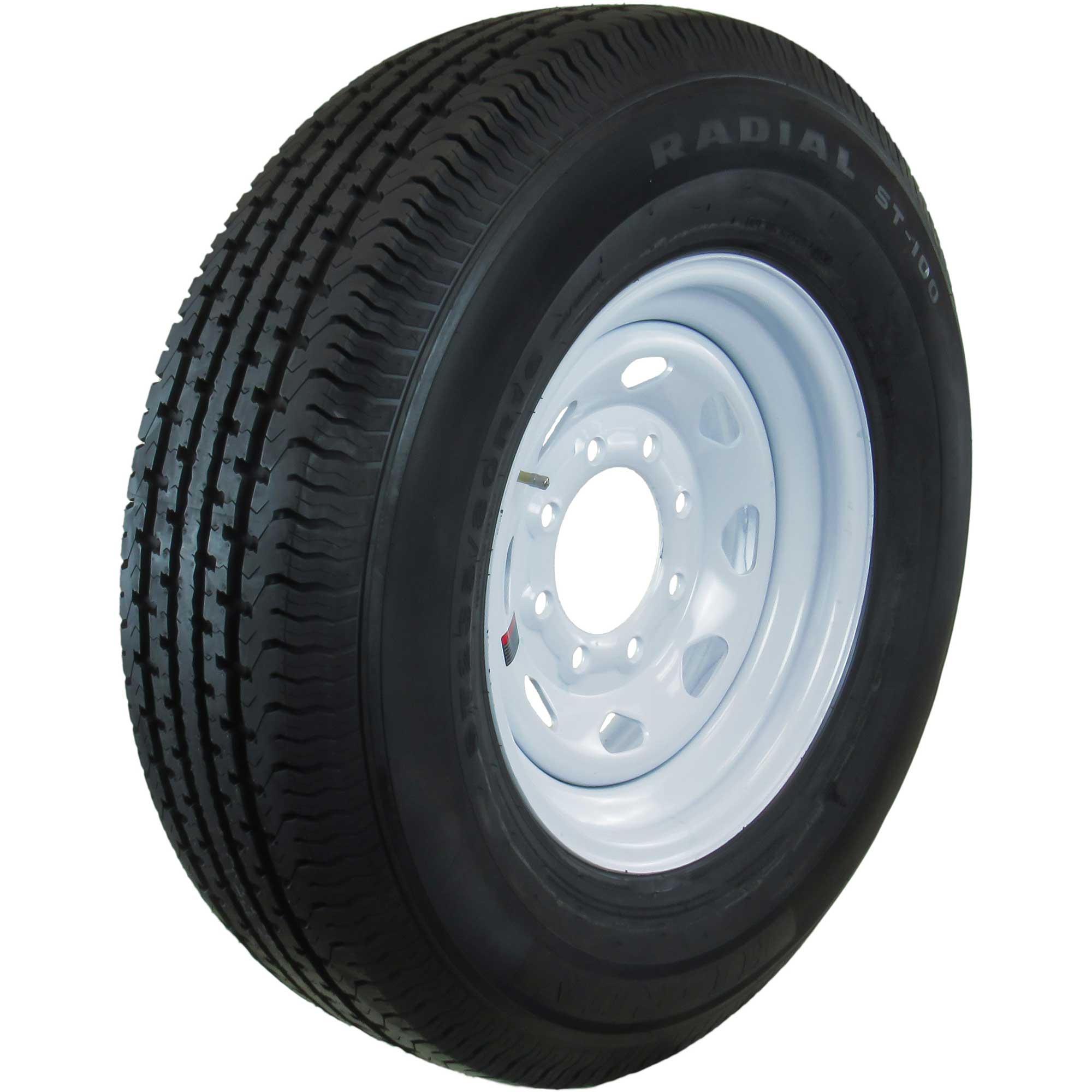 HI-Run Radial Trailer Tire & Wheel Assembly, ST235/80R16, 10ply, ST100 on 16x6 8-6.5HD White Wheel, (ASR1206)