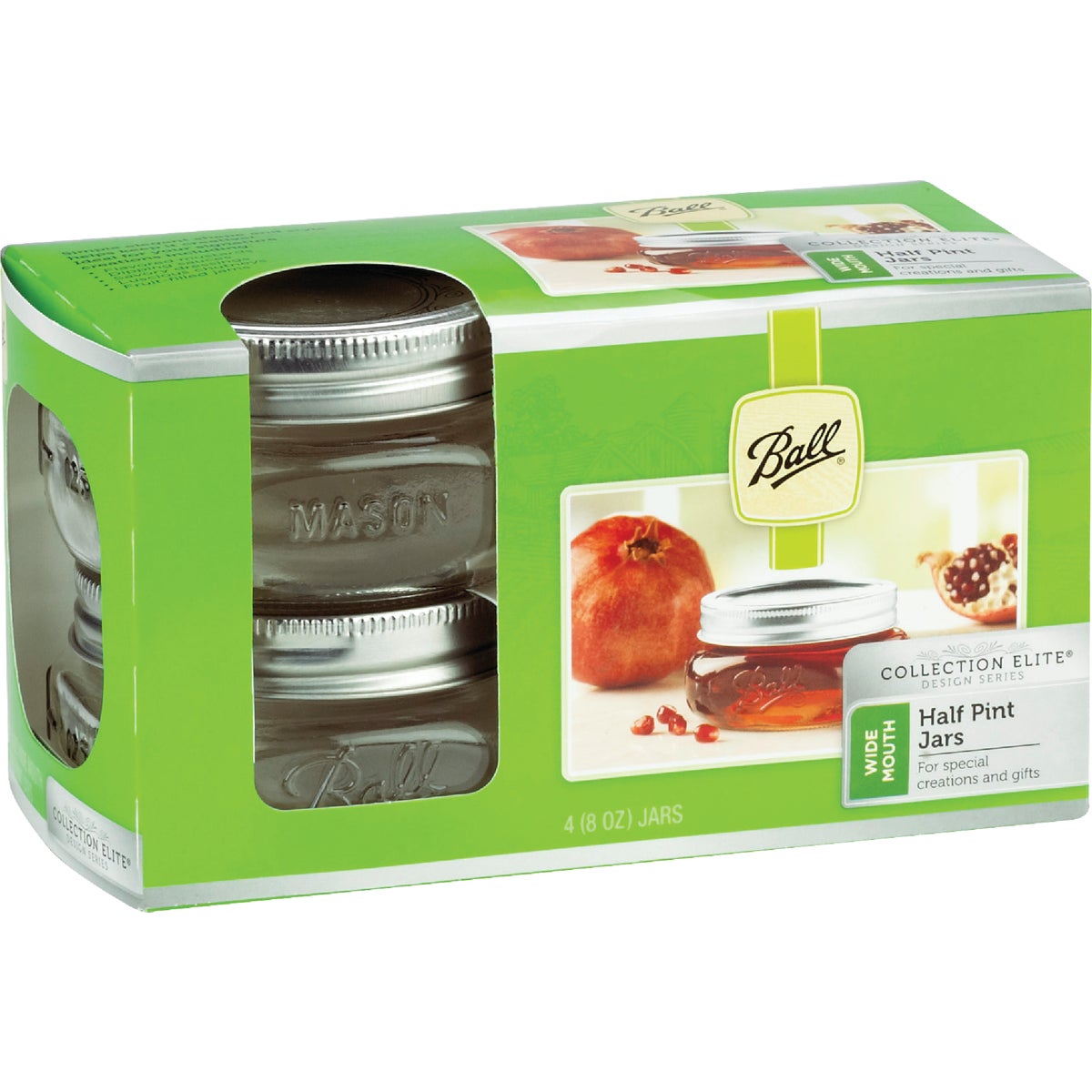 Ball Collection Elite 8 Oz Wide Mouth Mason Jar (4-Count)