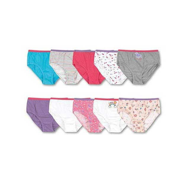 Hanes® Cotton Brief Panties, Assorted Colors, 10 Pack - Size 14 View 1 of 2