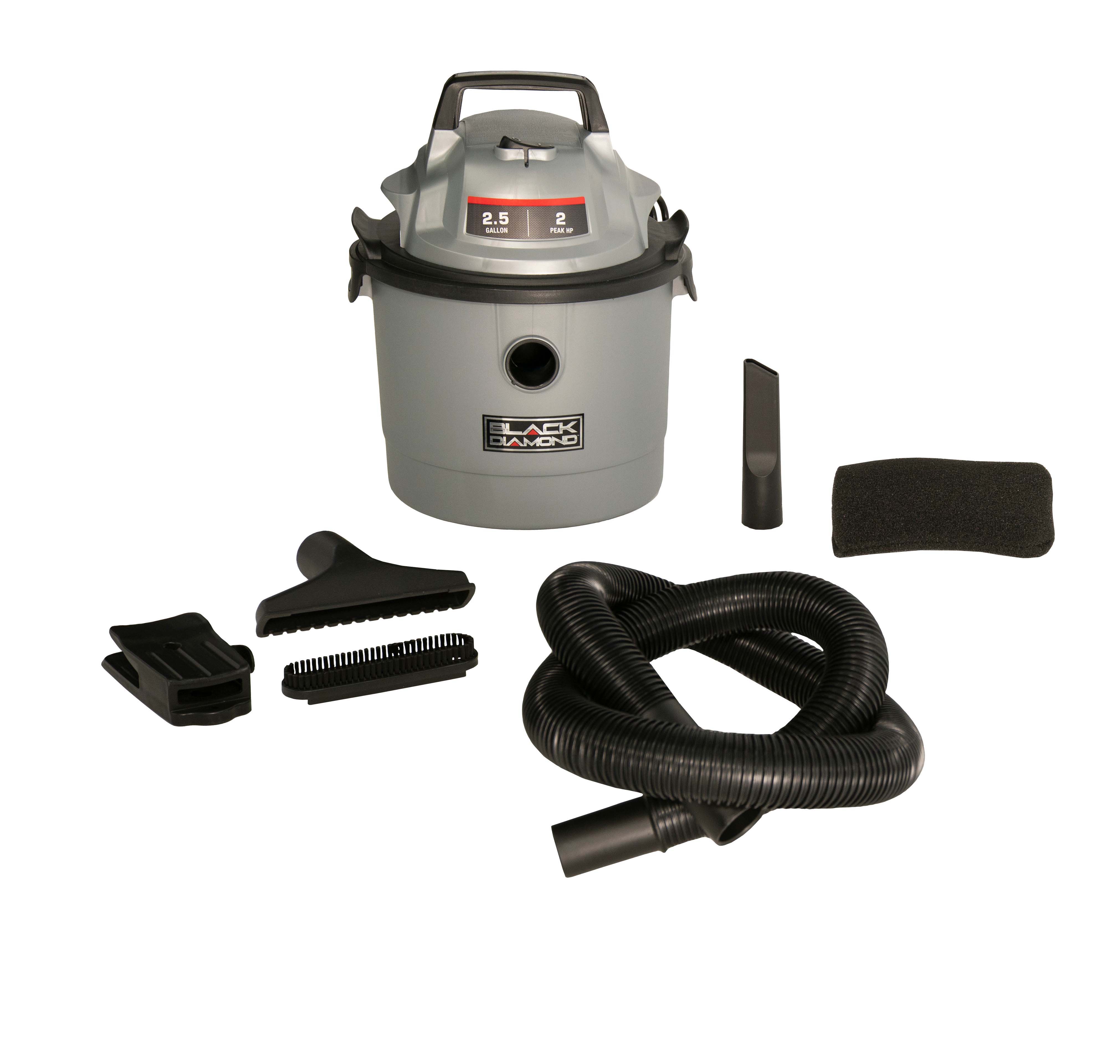 Black Diamond Wet/Dry Vacuum 2hp, 2.5 Gallon