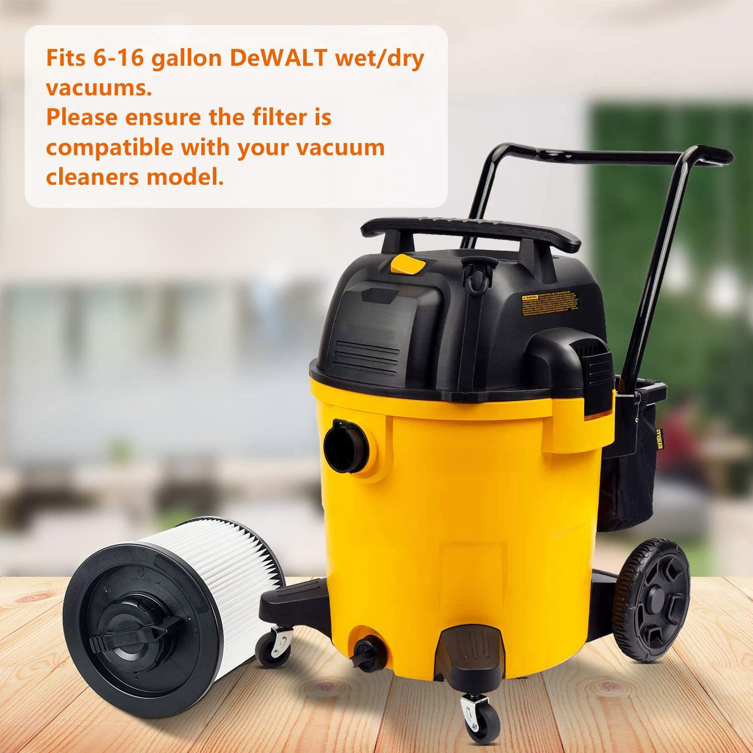 DXVC6910 HEPA Cartridge Filter Replacement – 2-Pack For DEWALT 6-16 Gal Wet/Dry Vacuums (DXV06P, DXV09P, DXV10P, DXV12P, DXV14P, DXV16P)