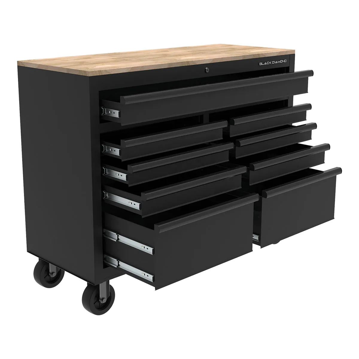 Black Diamond 46" Mobile Workbench, 9 Drawer