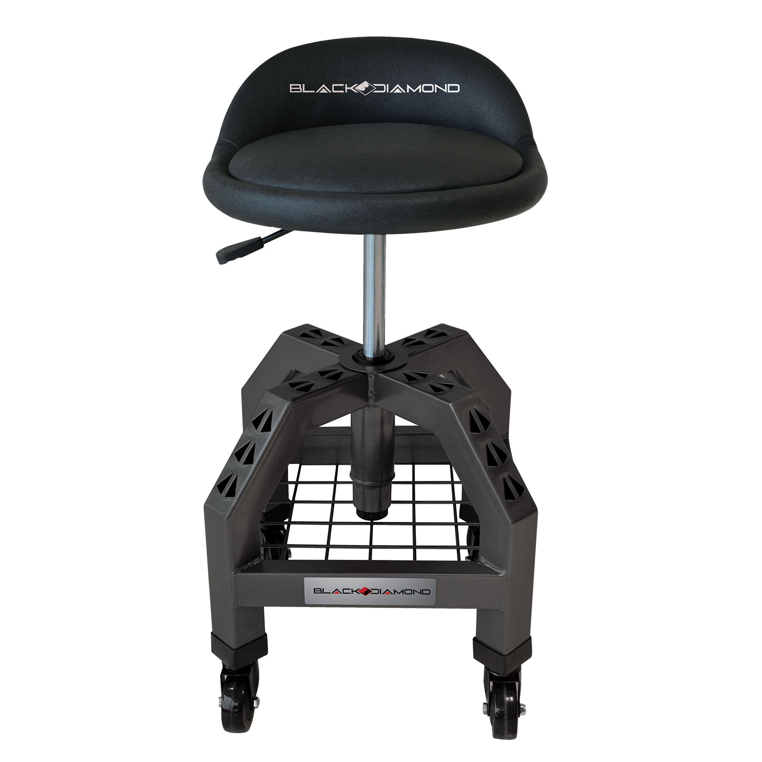 Black Diamond Adjustable Swivel Roller Shop Stool