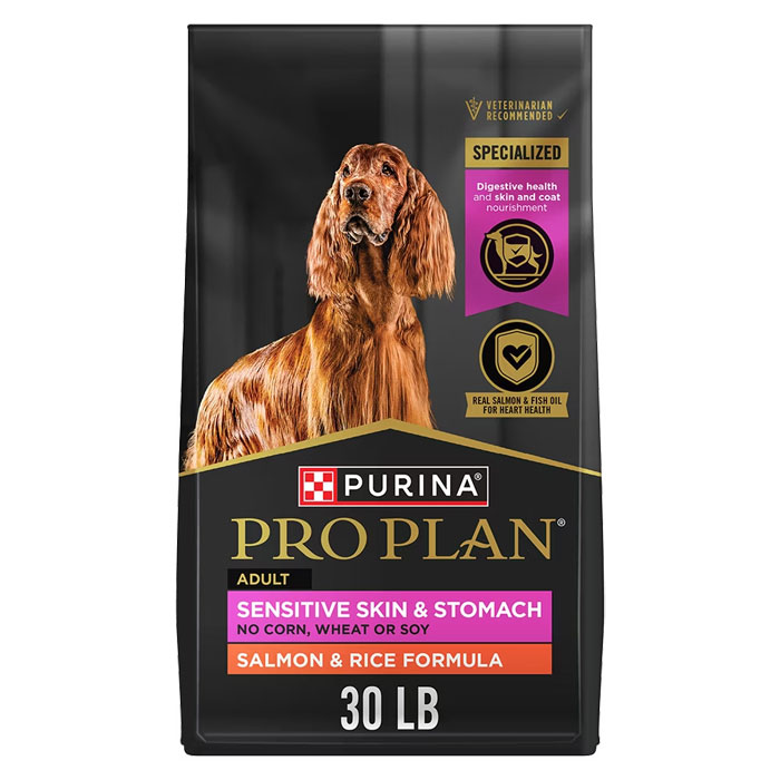 Purina Pro Plan Adult Sensitive Skin & Stomach - Salmon & Rice Formula, 30 lbs.