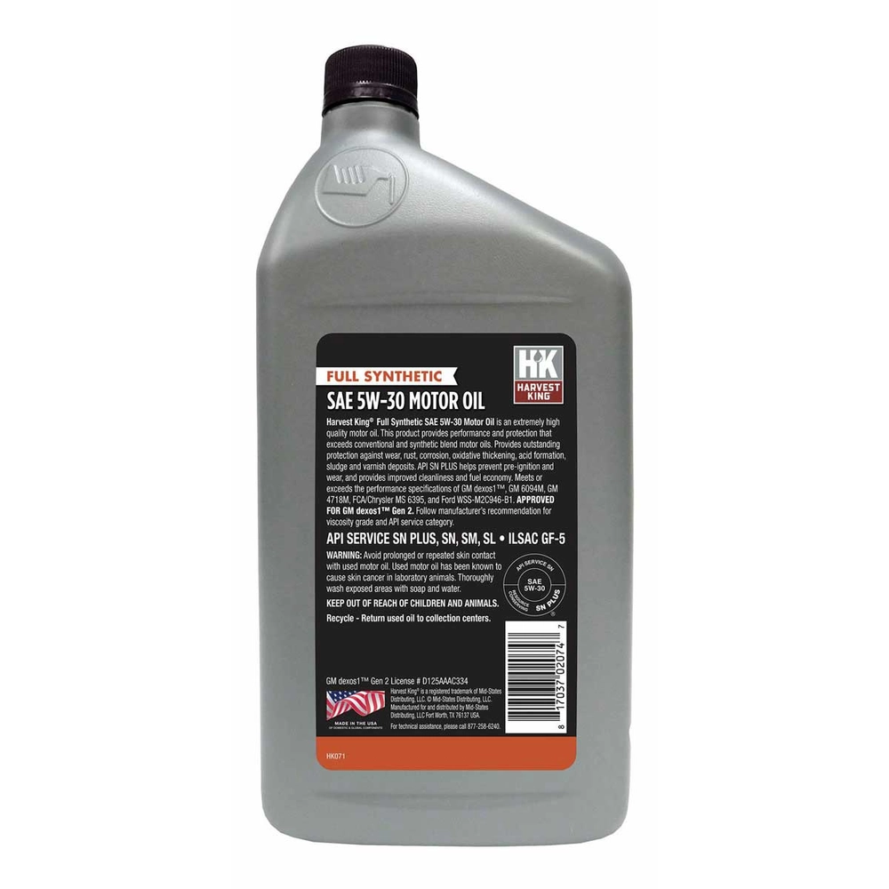 Harvest King® 5W-30 Full Synthetic Motor Oil, 1 qt. - 0000002839
