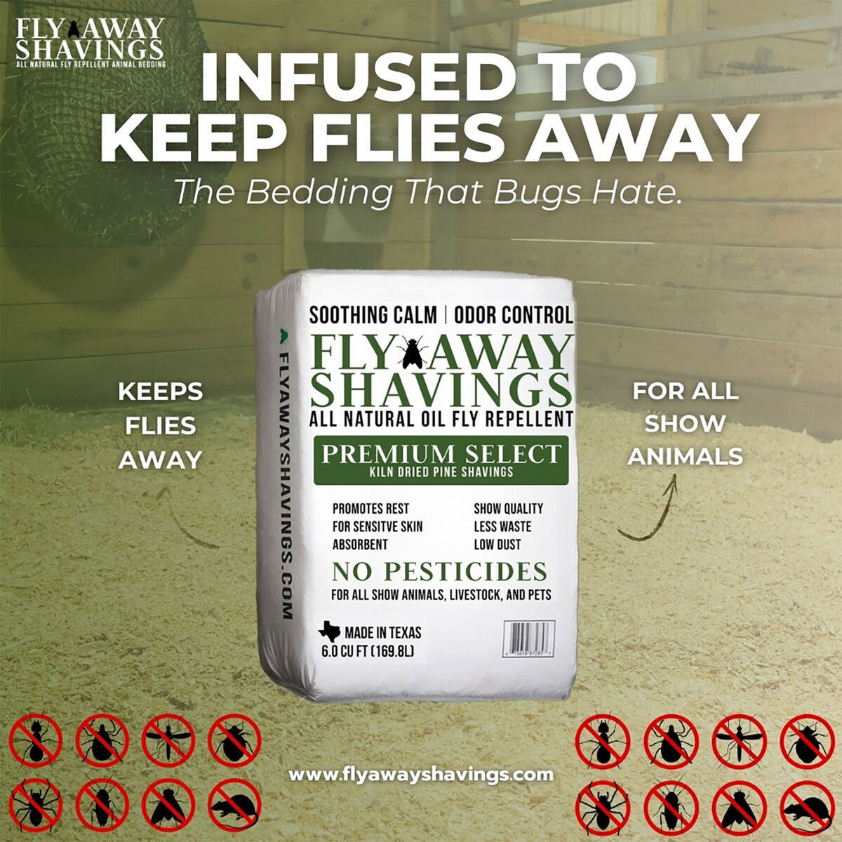 FLY AWAY SHAVINGS Kiln Infused Dried Pine Shavings, 6 cu ft View 1 of 2
