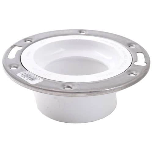 Genova Products Sch. 40 PVC-DWV Closet Flange with Metal Ring, 4
