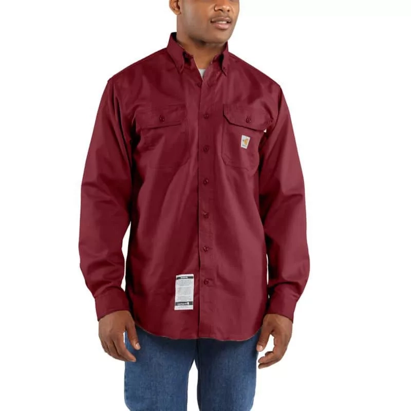 Carhartt Flame Resistant Classic Twill Shirt, Long Sleeve Runnings
