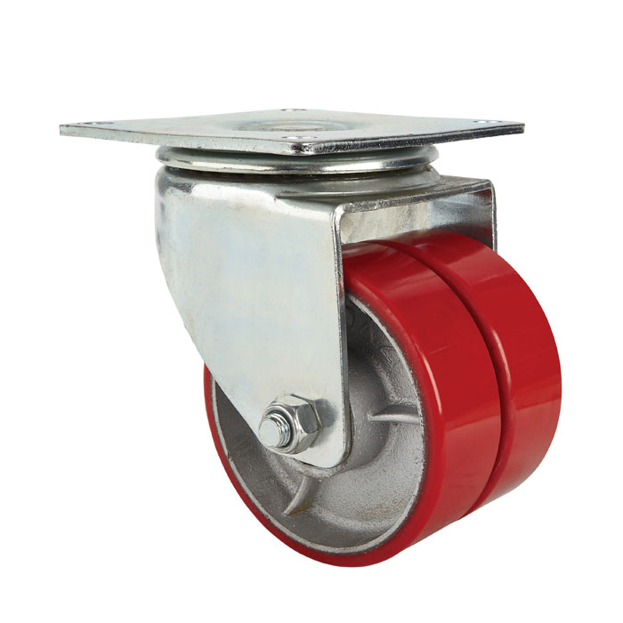 Precision Casters + Wheels™ 6" Swivel Plate Polyurethane Caster