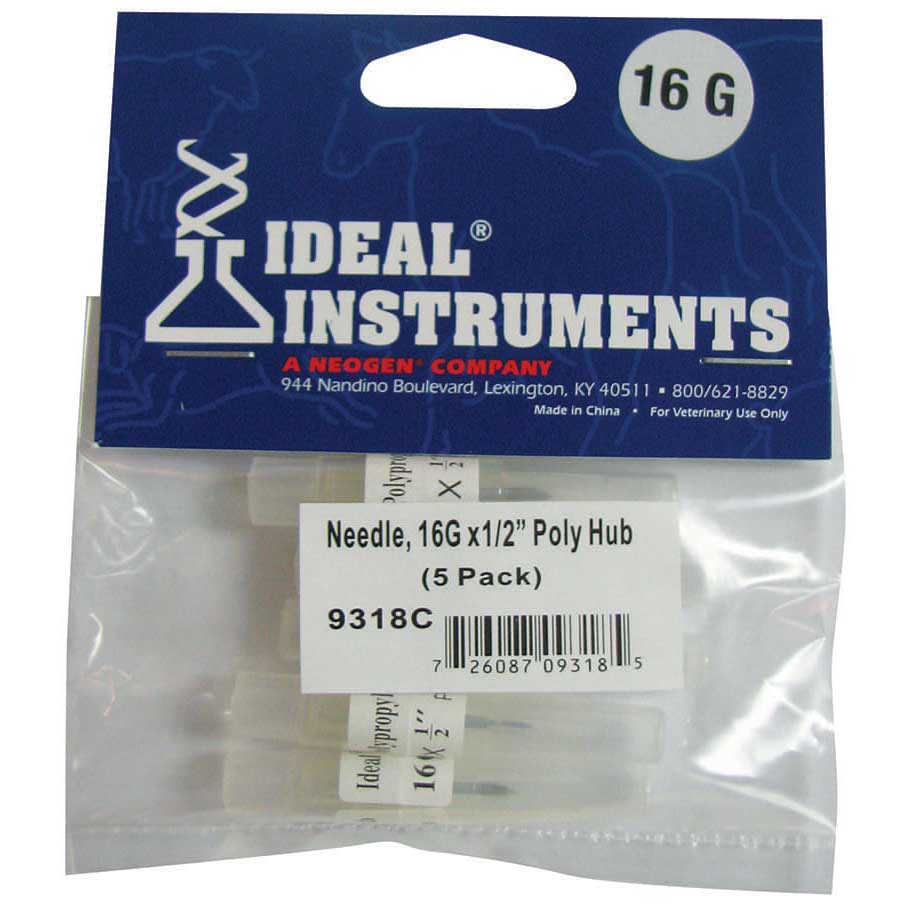 Ideal® Instruments Poly Hub Disposable Needles, 16G x 1/2