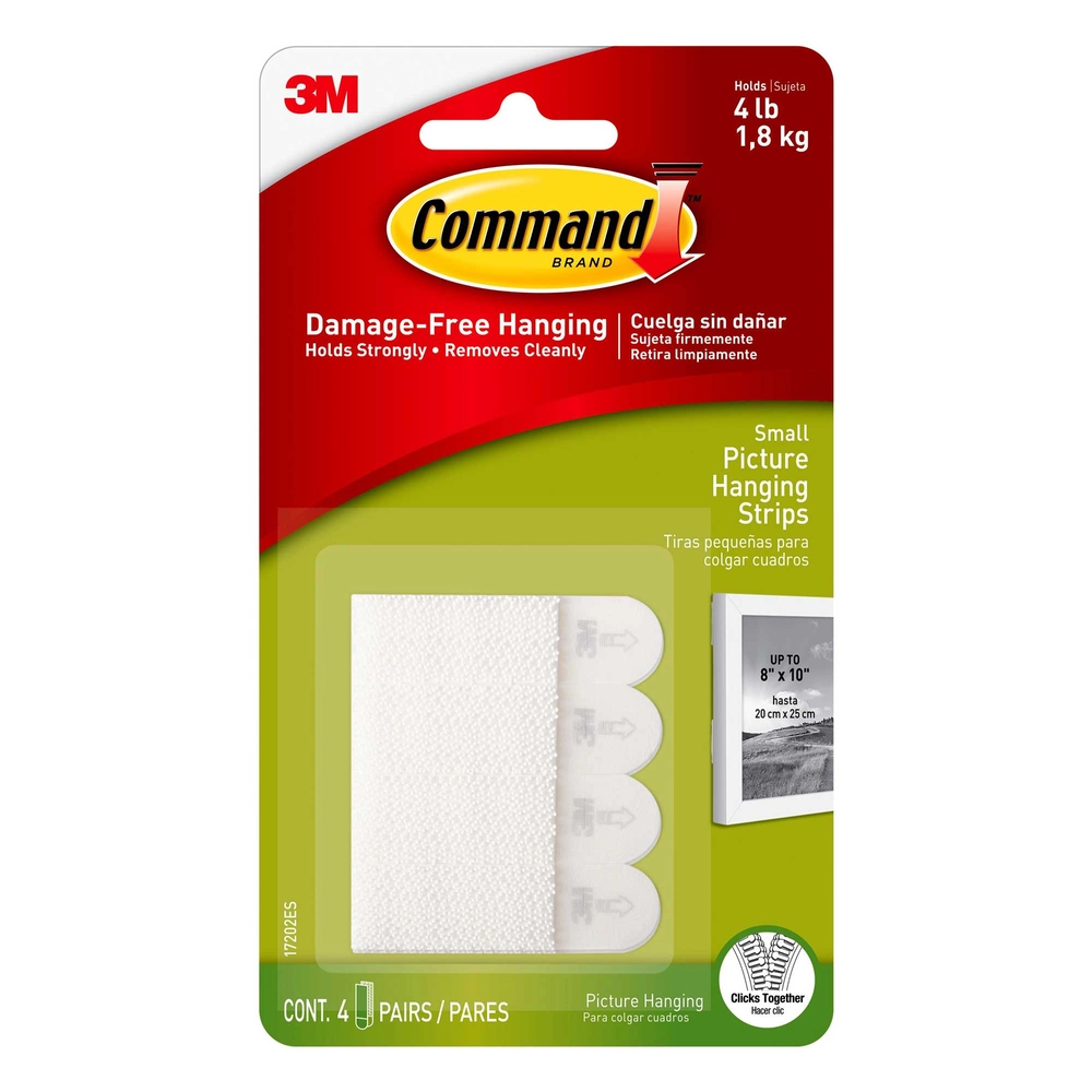 Command™ Small Picture Hanging Strips, White, Sets of Strips