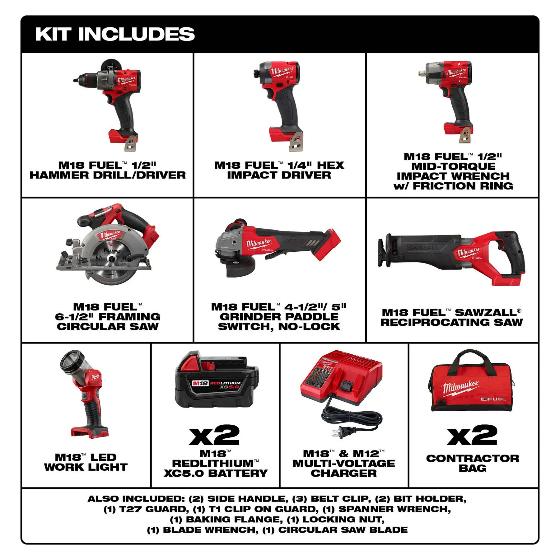 Milwaukee Tool® M18 FUEL™ 7-Tool Combo Kit View 1 of 11