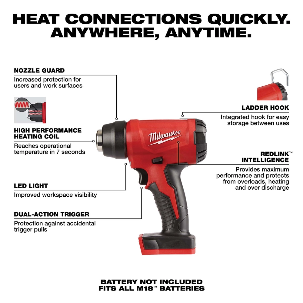 Milwaukee Tool® M18™ Compact Heat Gun - 0000000547 - Runnings 