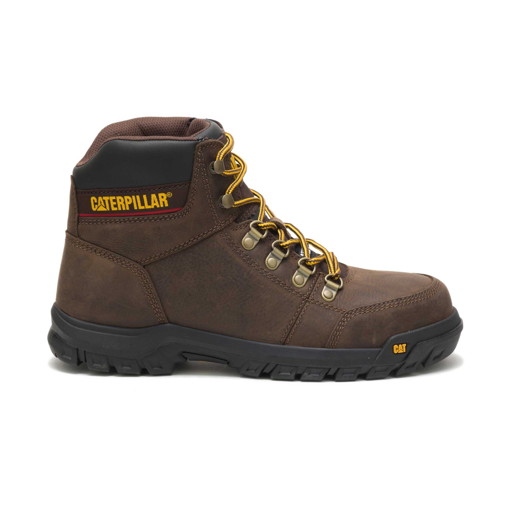 Caterpillar Men's Outline Soft-Toe Work Boot - Seal Brown, 8