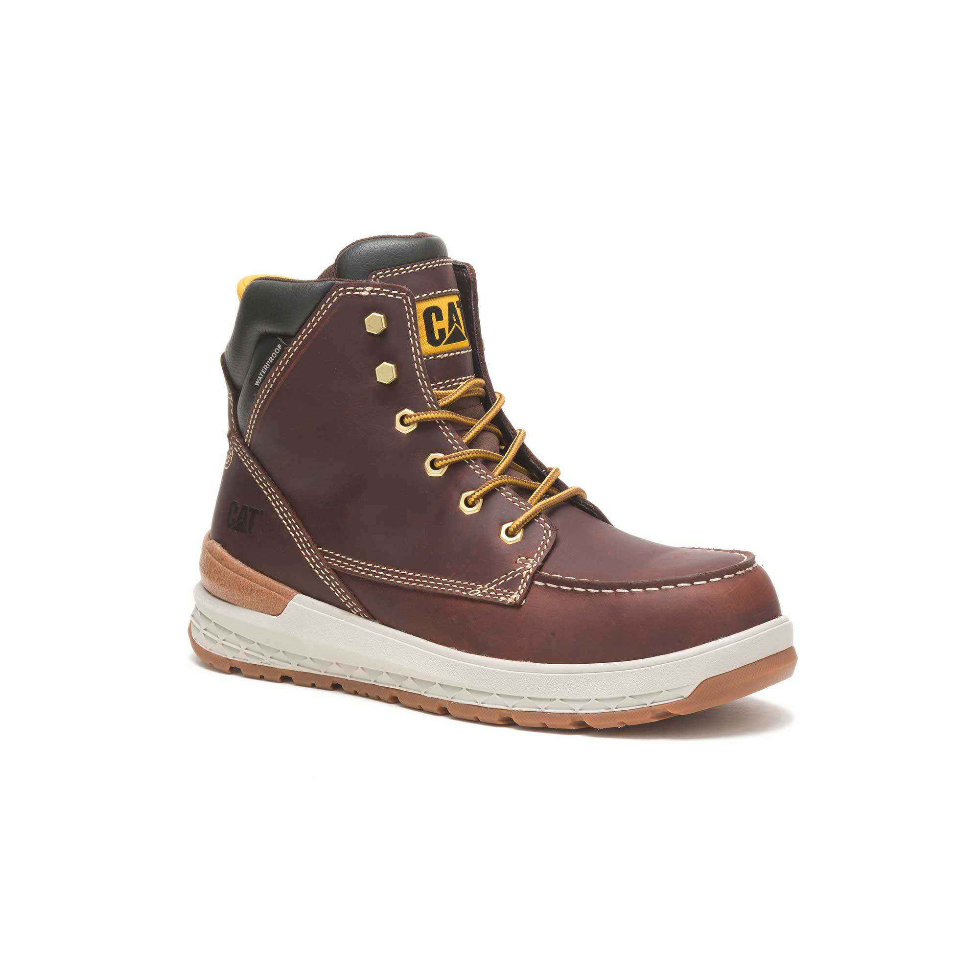 Cat Footwear Men's Impact Waterproof Composite-Toe Boot - Friar Brown, 9 View 1 of 3