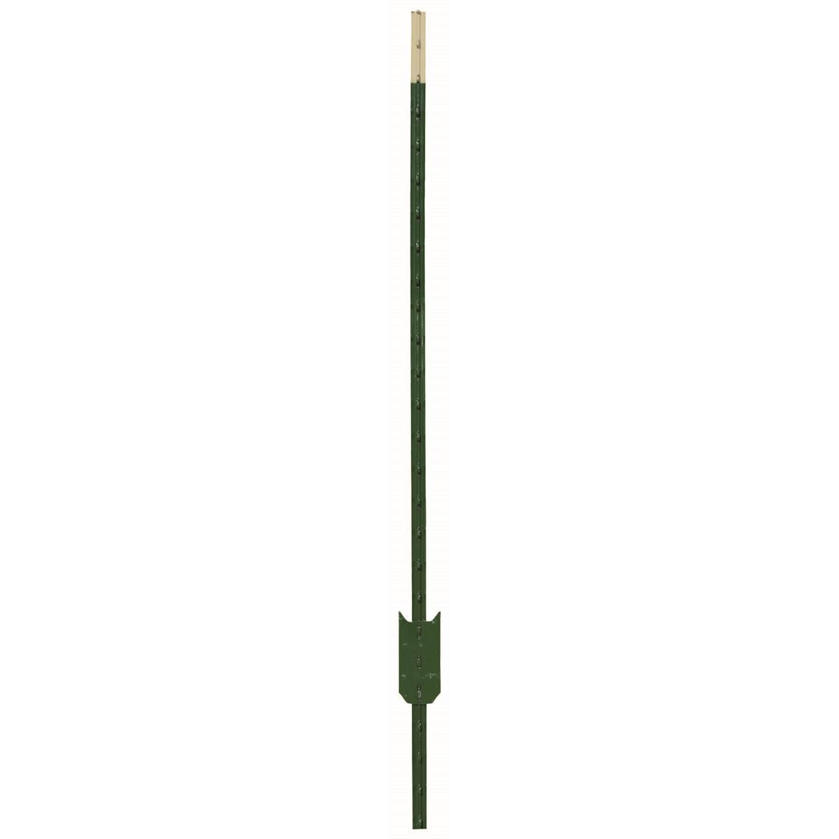 Chicago Heights Steel T-Post, 7', 1.25#, Green/White Tip
