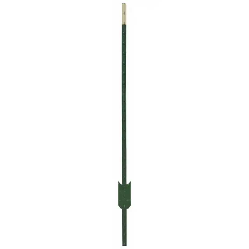 Chicago Heights Steel T-Post, 6' 6", 1.25#, Green/White Tip