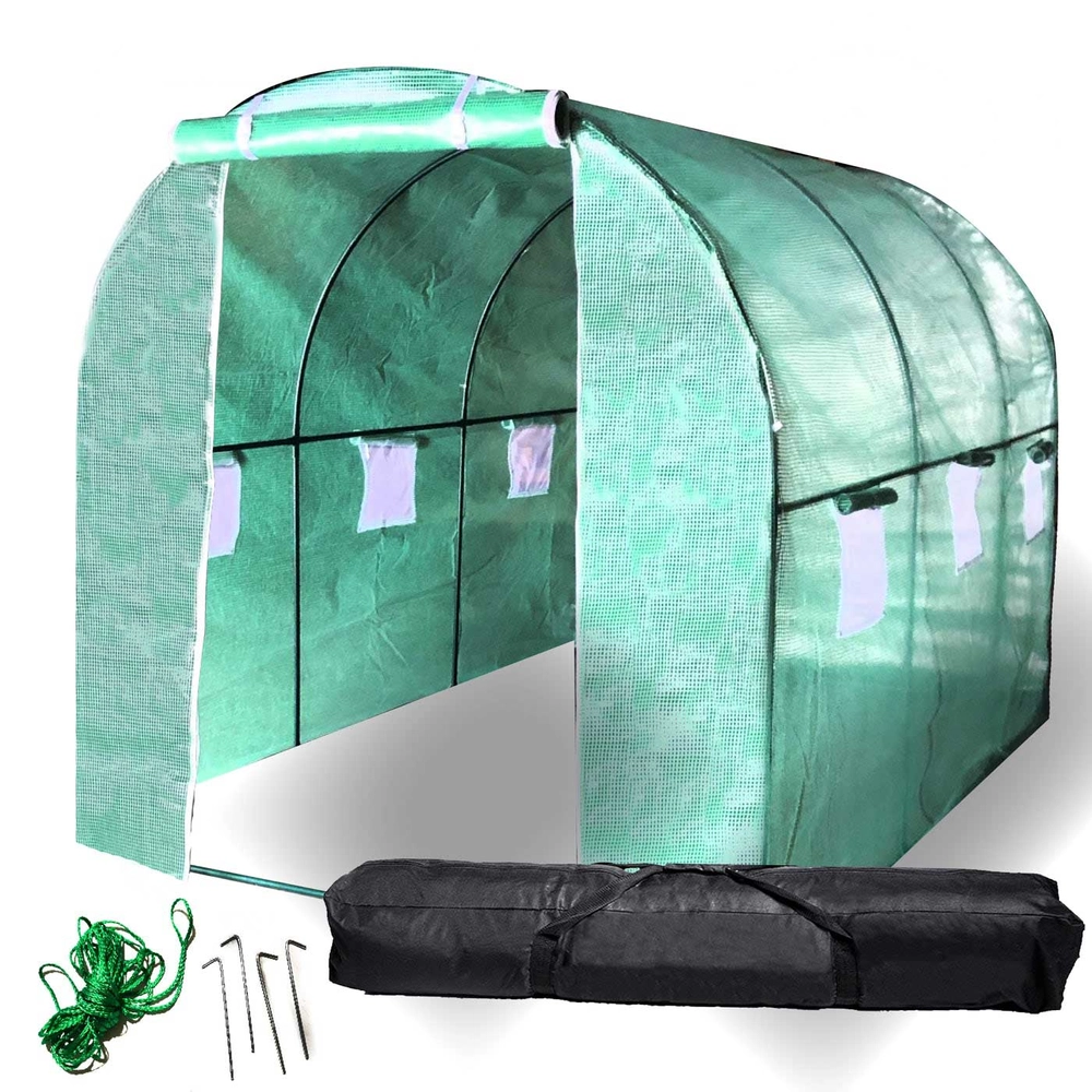 Backyard Expressions Walk-in Greenhouse Tunnel Tent with Carry Bag