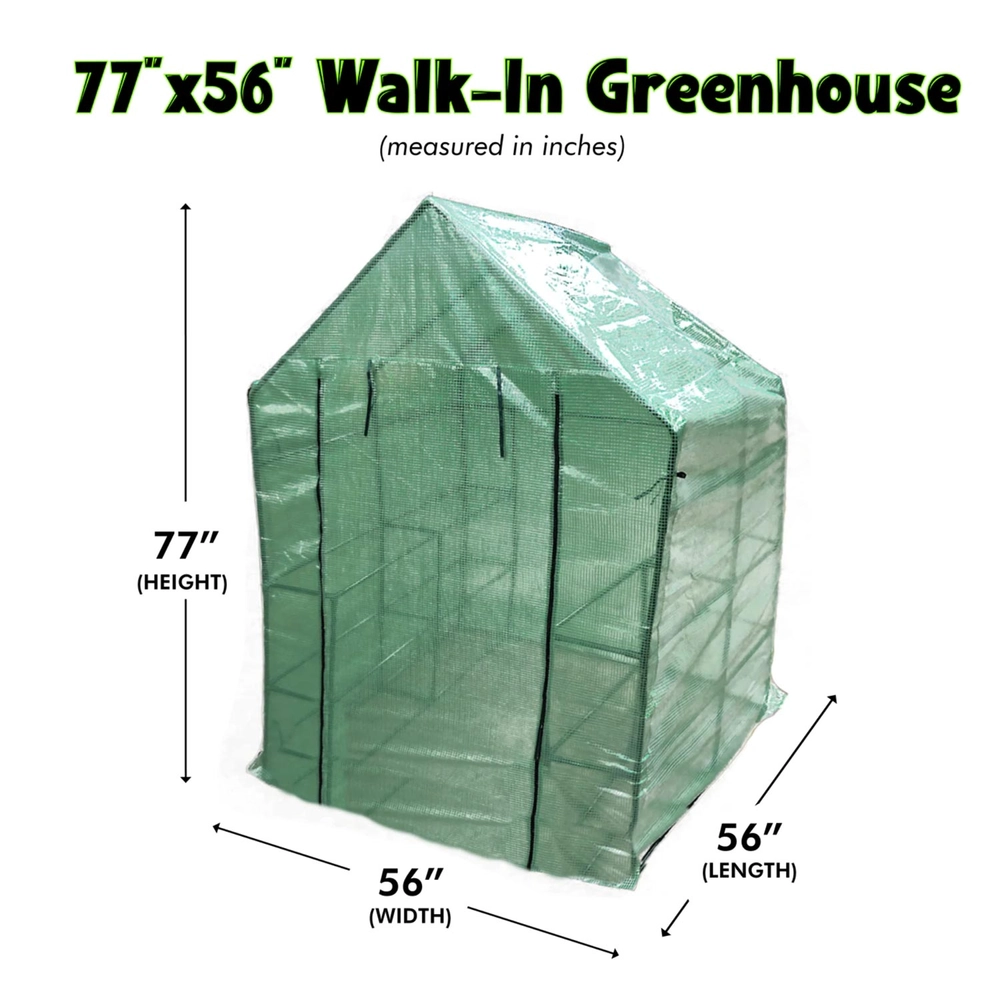 Backyard Expressions Portable Walk in Greenhouse 2-Tier, 8 Shelf Growing  Rack with Travel/Storage Bag, image size:1000x1000