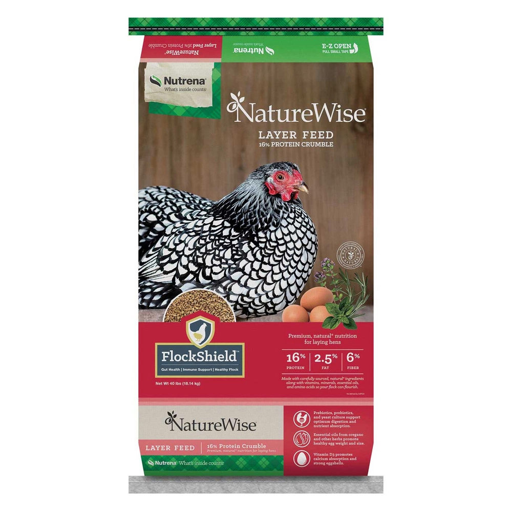 Nutrena Naturewise Layer Crumble 16% Poultry Feed, 40 Lbs. - Runnings -  Runnings