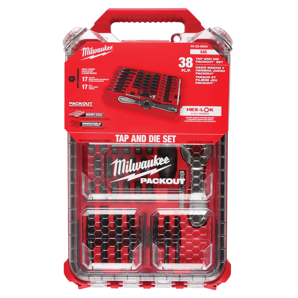 Milwaukee 38 Piece Packout™ Tap Die Set, SAE 0000006547 Runnings