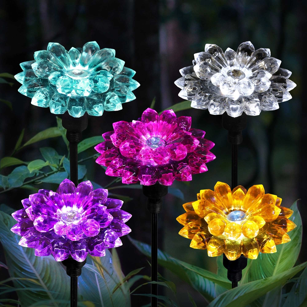 Exhart® Mini Solar LED Dahlia Plant Stake, 16