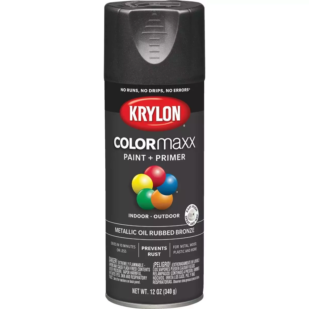 Krylon ColorMaxx 11 Oz. Brushed Metallic Satin Spray Paint, Oil Rubbed