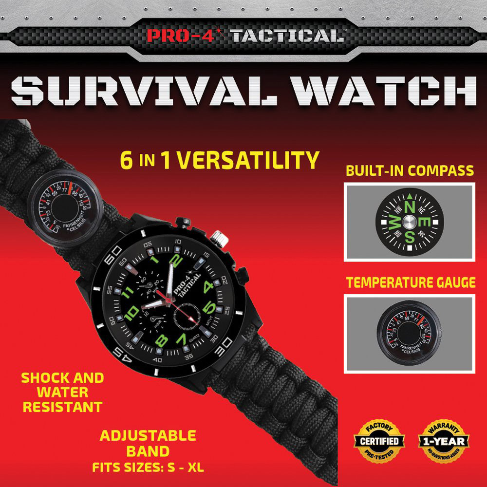legation gæld kærlighed Pro-4 Tactical Survival Watch - Runnings - Runnings