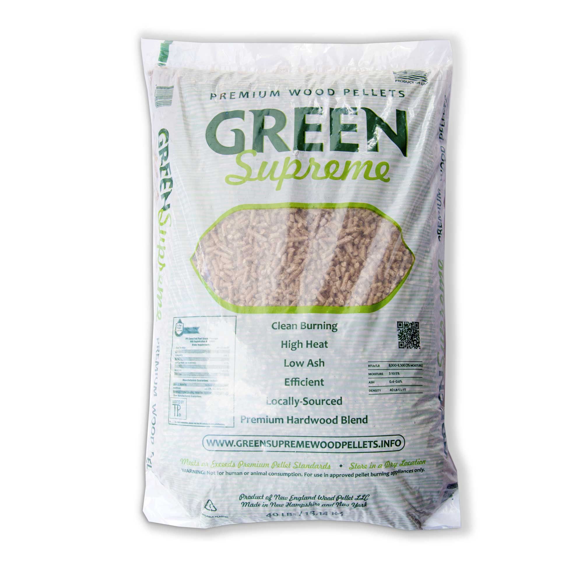 Green Supreme Premium Wood Pellets, 40 lbs.