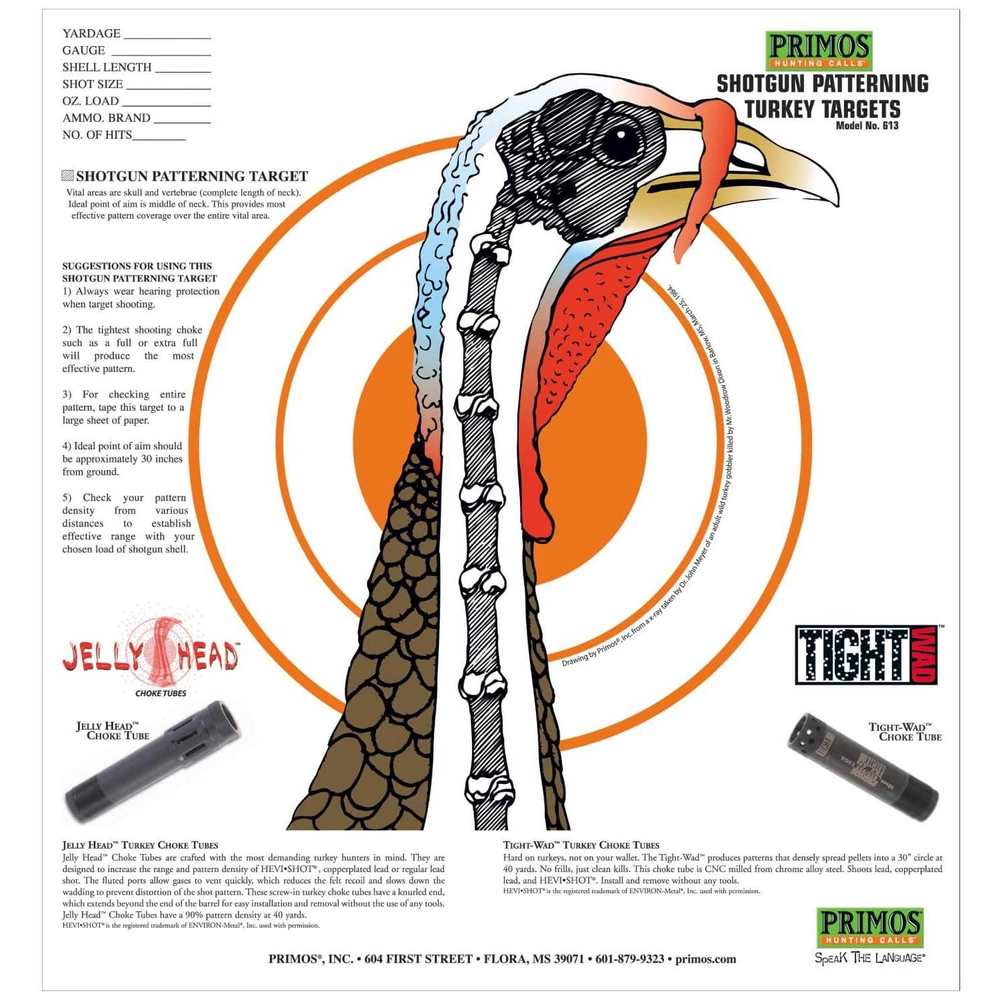 primos hunting® shotgun patterning turkey target (12 pack