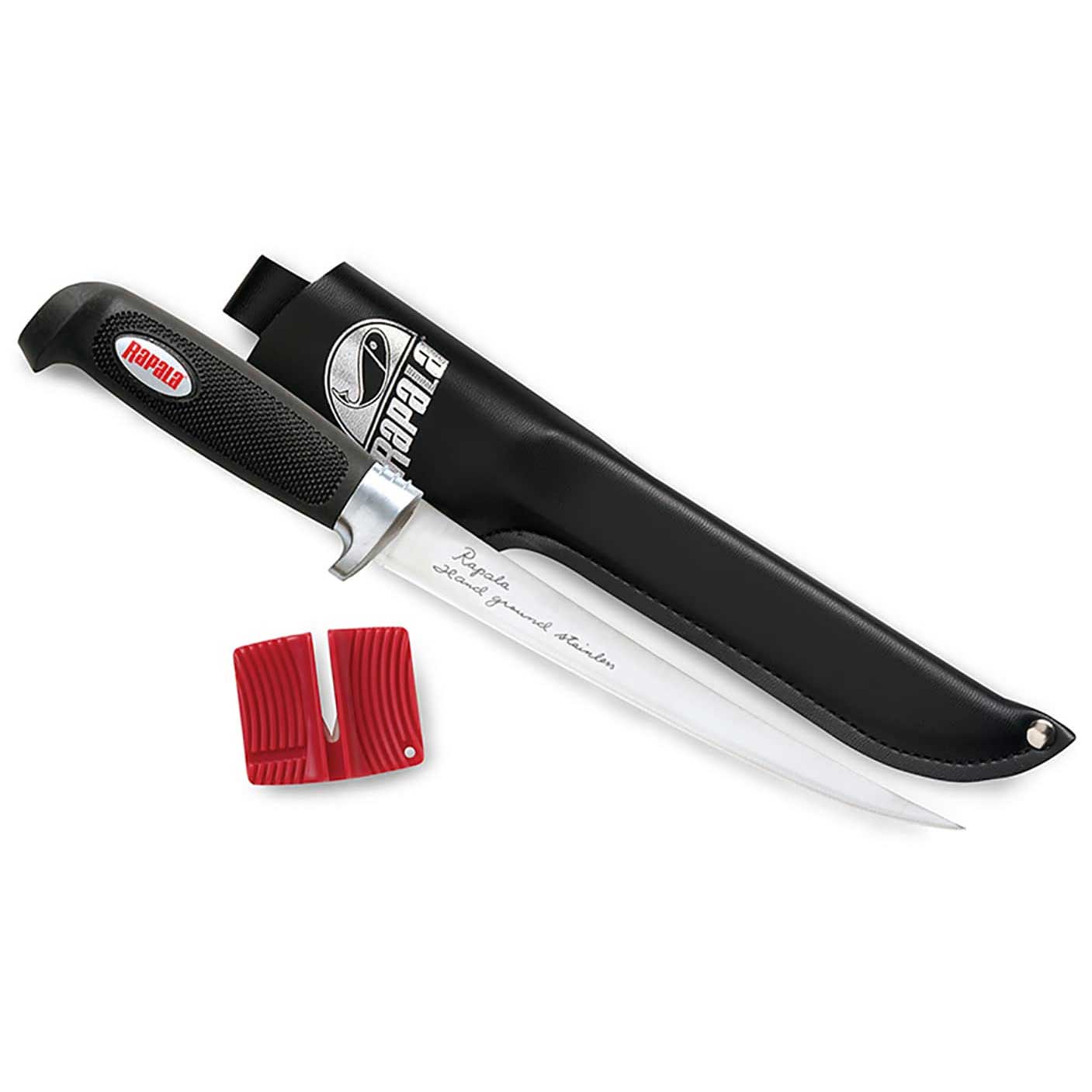 Rapala® Soft Grip Fillet Knife with Single Stage Sharpener & Sheath, 7 1/2"