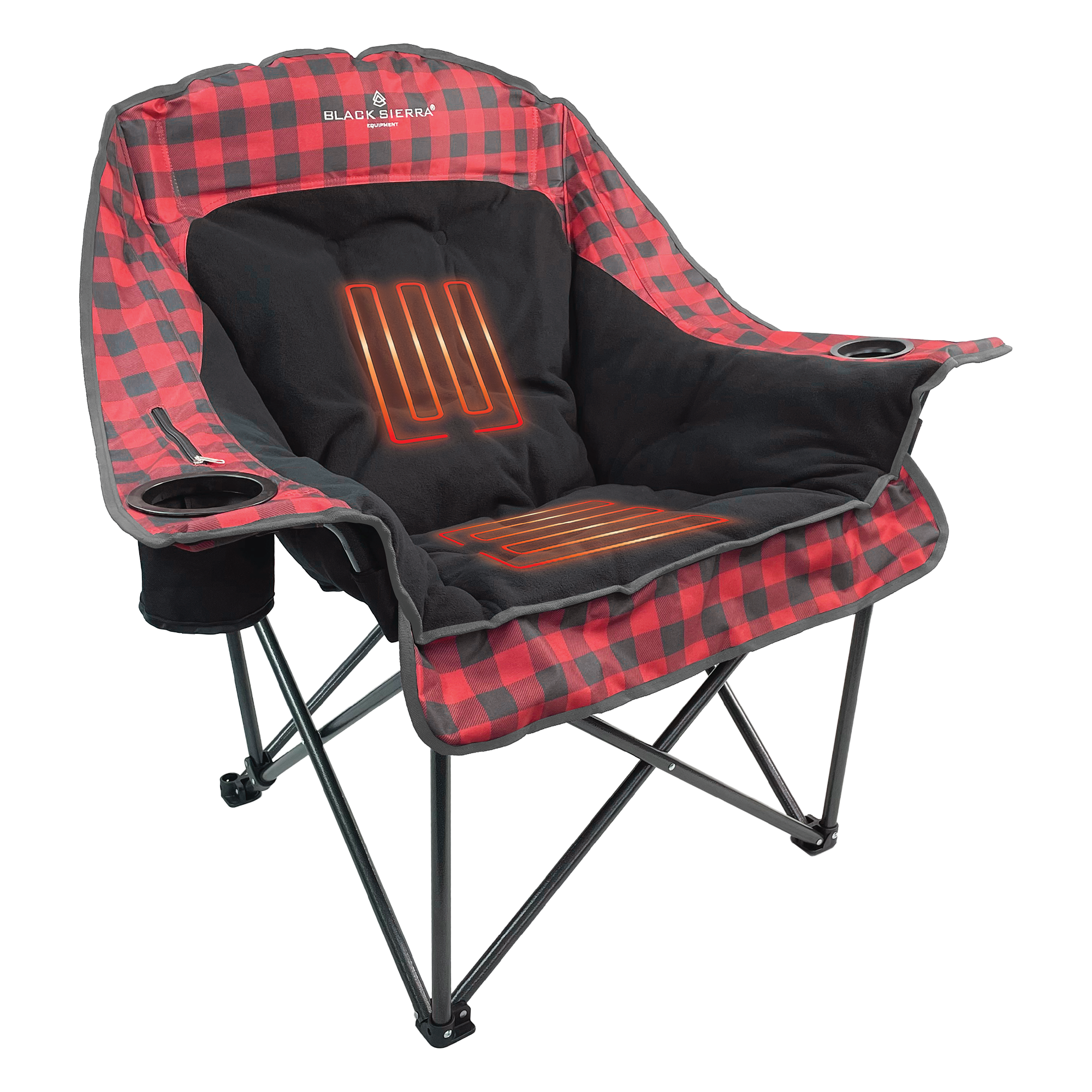 Black Sierra Heated Fleece Comfort Cloud Club Chair - 0000008296