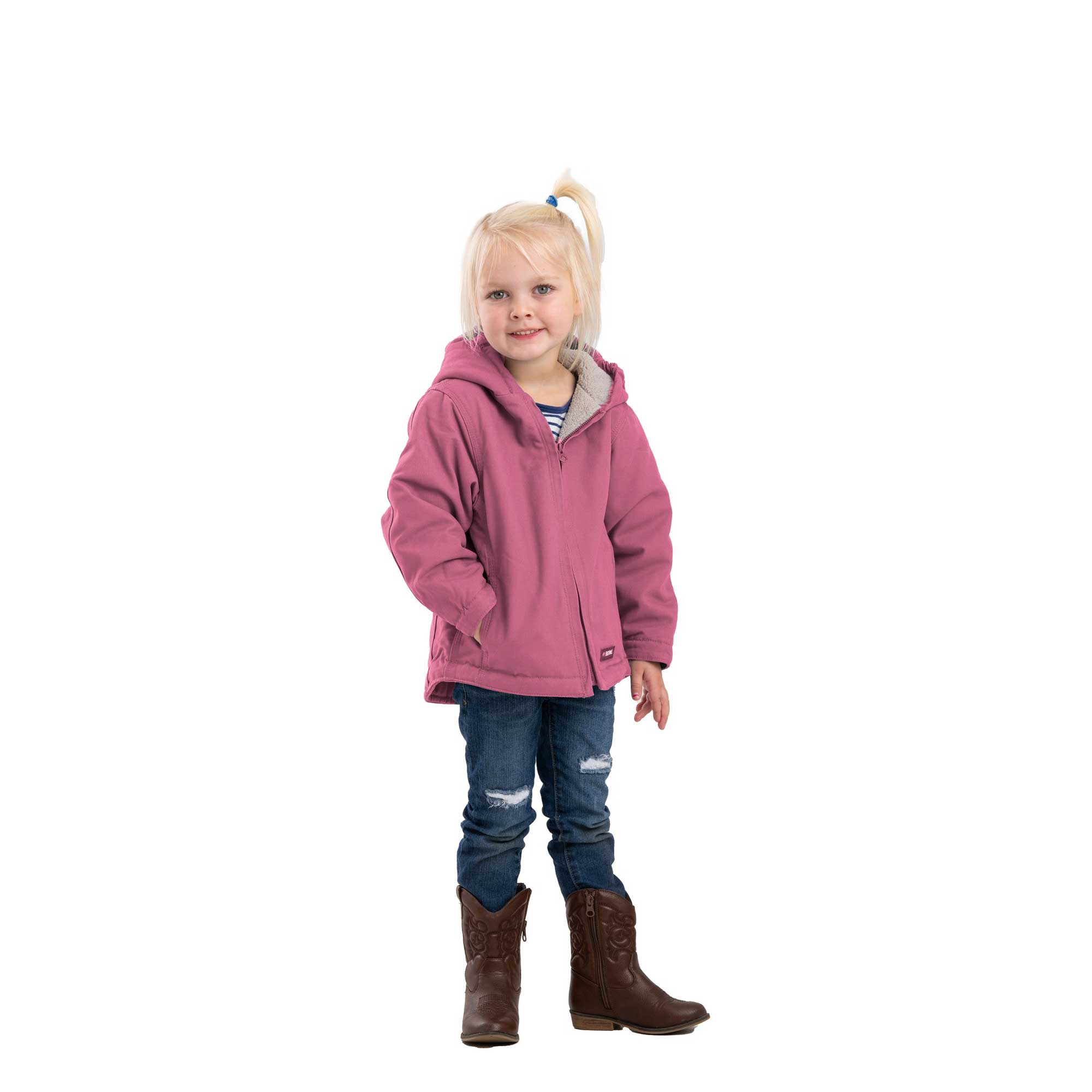 Berne® Toddler Softstone Hooded Sherpa Coat - Pink, 2T