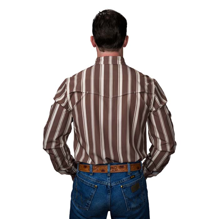 FERRELL The Atlas - Men's Long Sleeve Snap Shirt - Brown, M View 1 of 4
