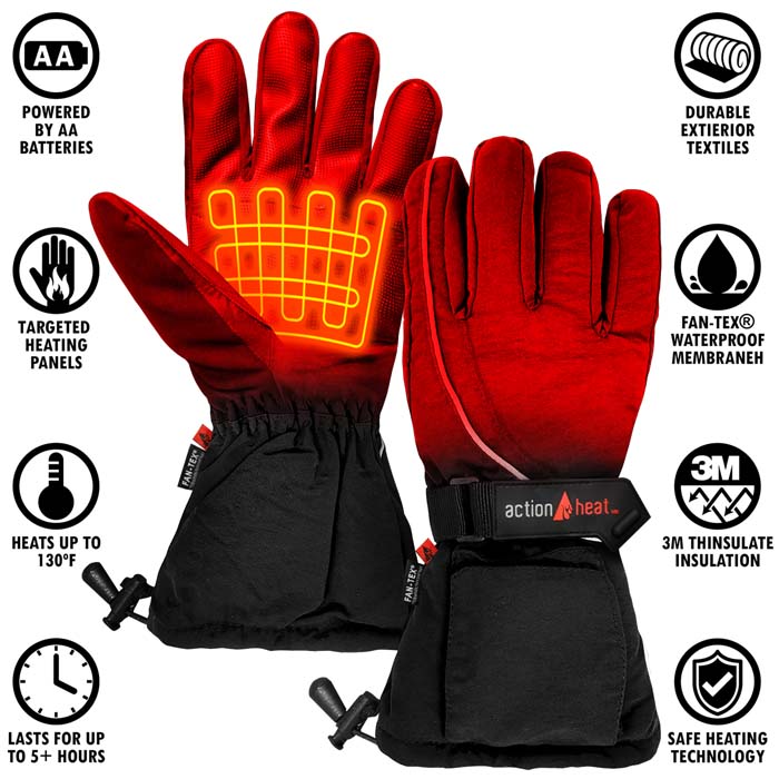 ActionHeat™ AA Battery Heated Snow Gloves - Women's, OSFM View 2 of 8