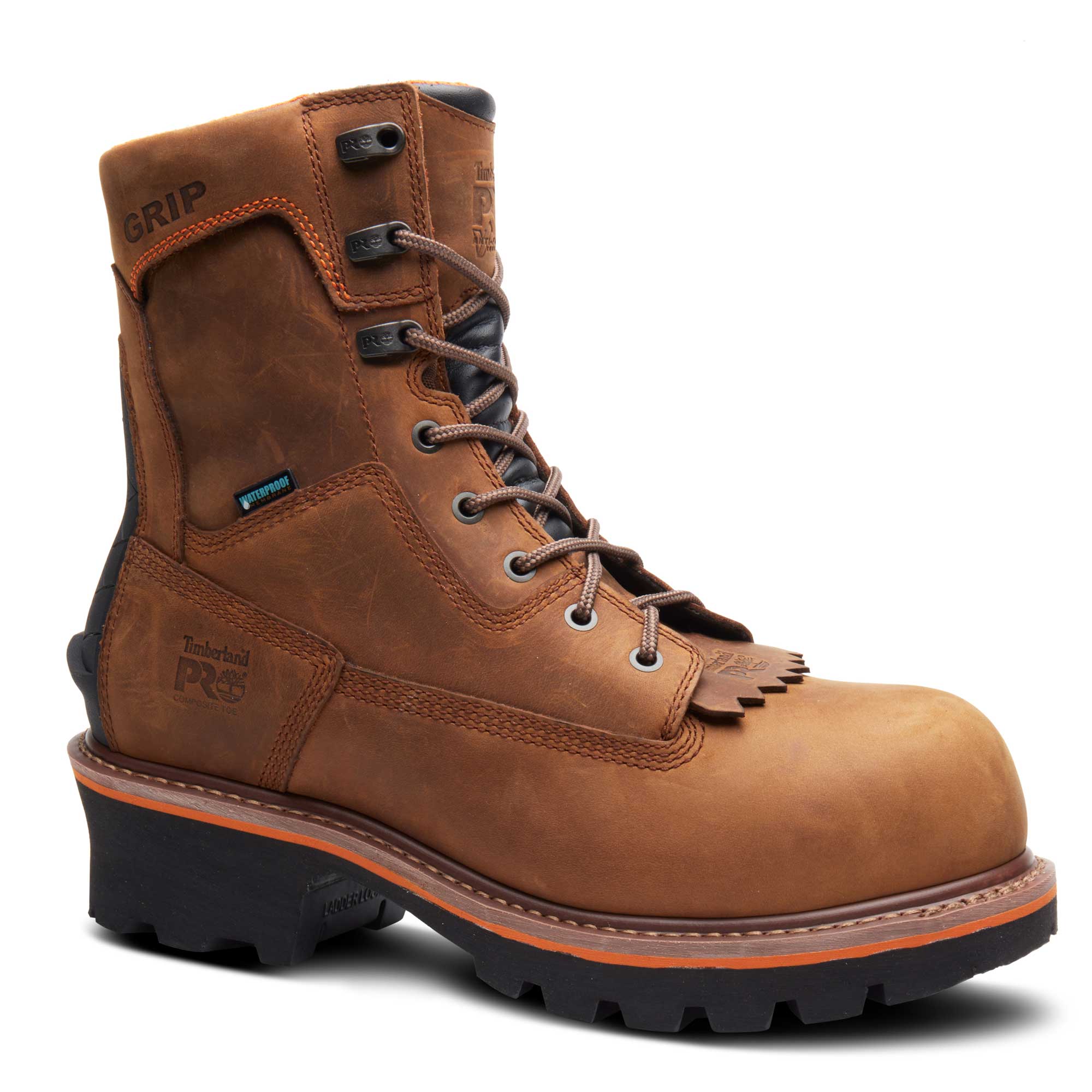 Timberland PRO® Men's Evergreen Logger Composite-Toe Waterproof Work Boot - Brown Full-Grain, 8.5 View 2 of 9