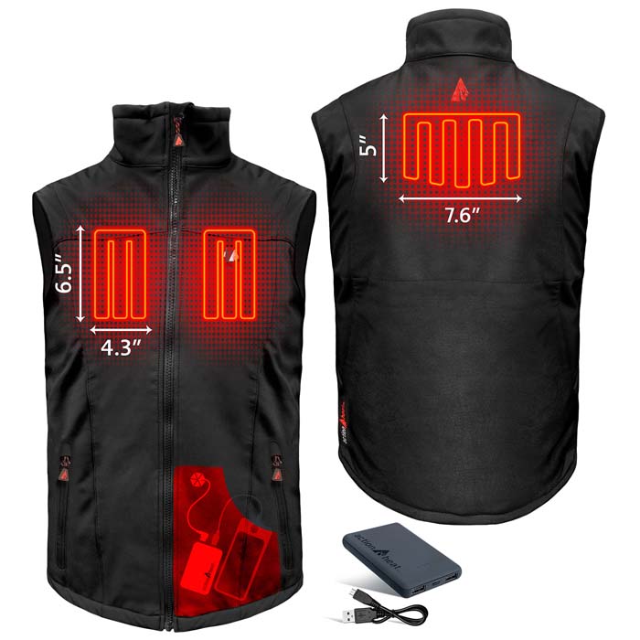 ActionHeat 5V Men's Battery Heated Softshell Vest - Black, M View 2 of 9