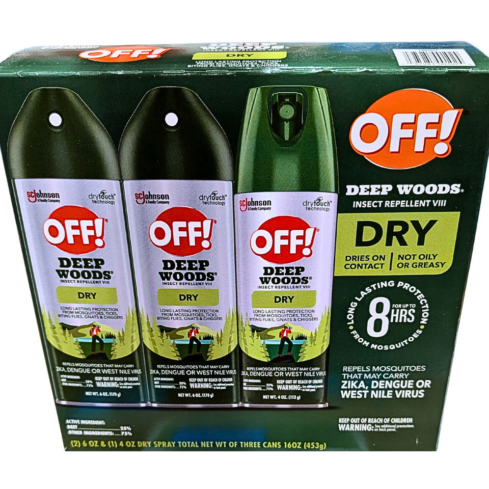 OFF!® Deep Woods® Dry Aerosol Insect Repellent, 3 pack