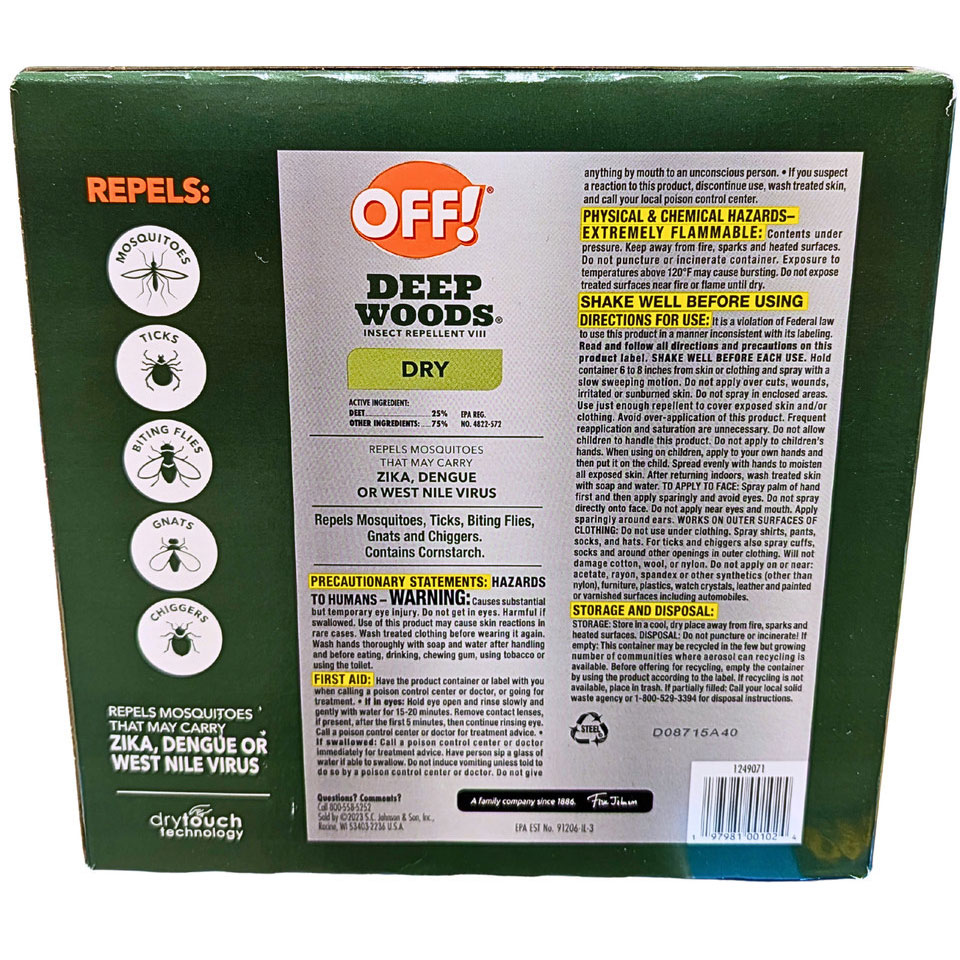 OFF!® Deep Woods® Dry Aerosol Insect Repellent, 3 pack View 1 of 2