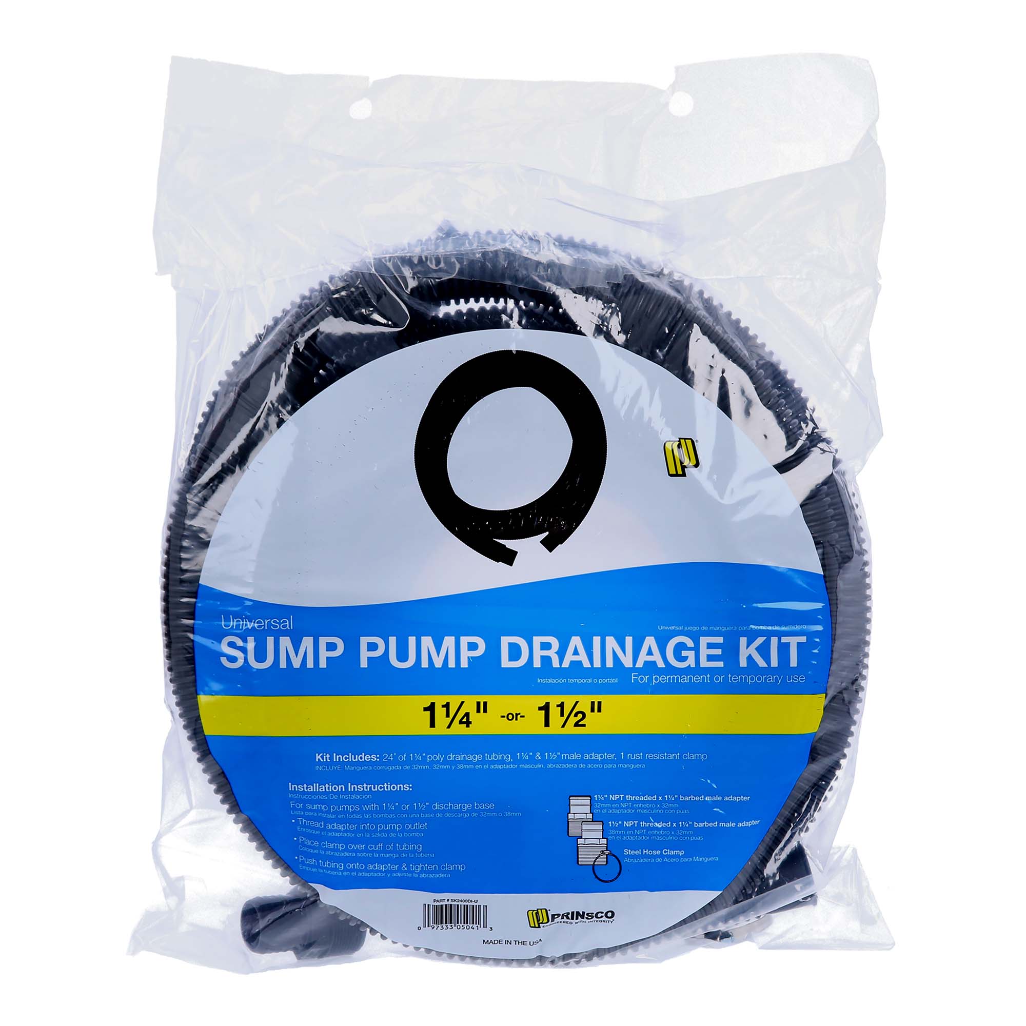 Prinsco® Sump Hose Kit 1 1/4" x 24' Universal - Runnings