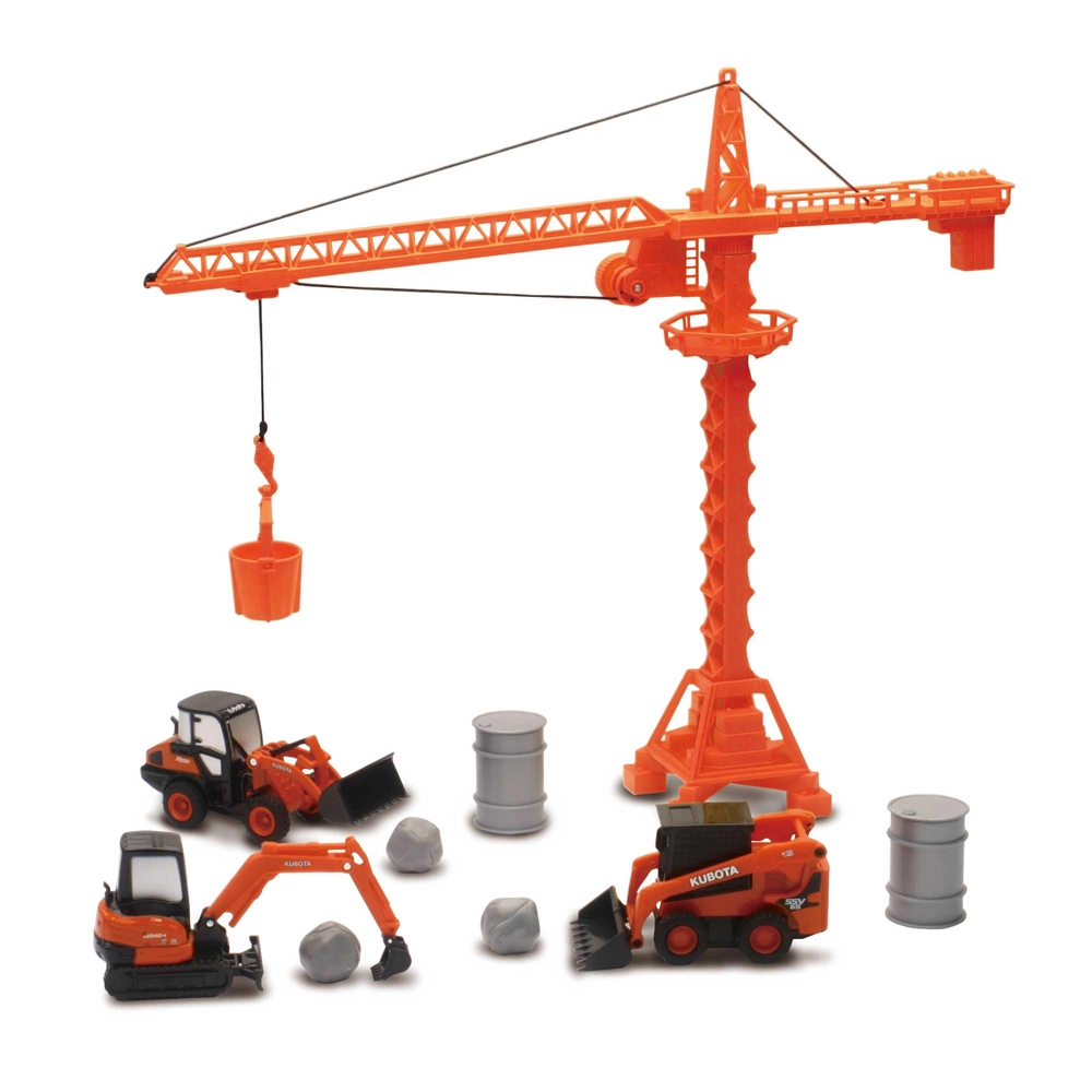 New Ray Toys Kubota Construction Crane Play Set - 0000009234