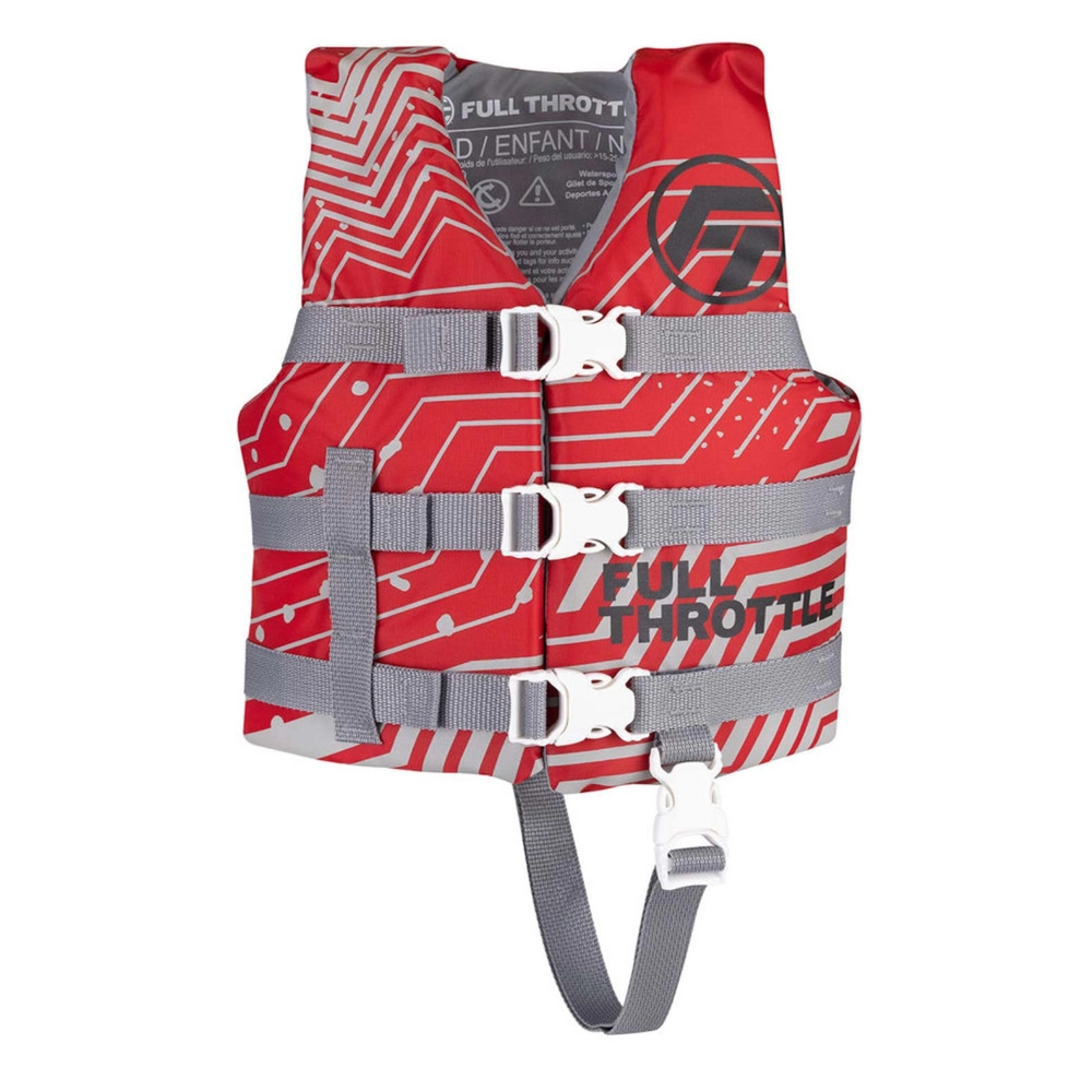 Full Throttle Child Nylon Life Jacket, Red 0000009298 Runnings