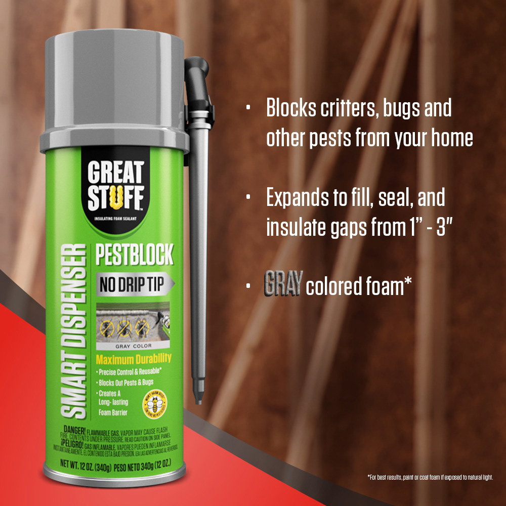 Great Stuff Smart Dispenser 12 Oz. Gray Pestblock Sealant