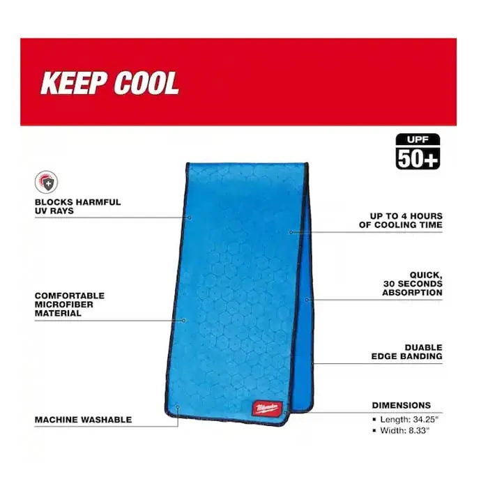 Milwaukee Cooling Microfiber Towel - 0000006548 - Runnings