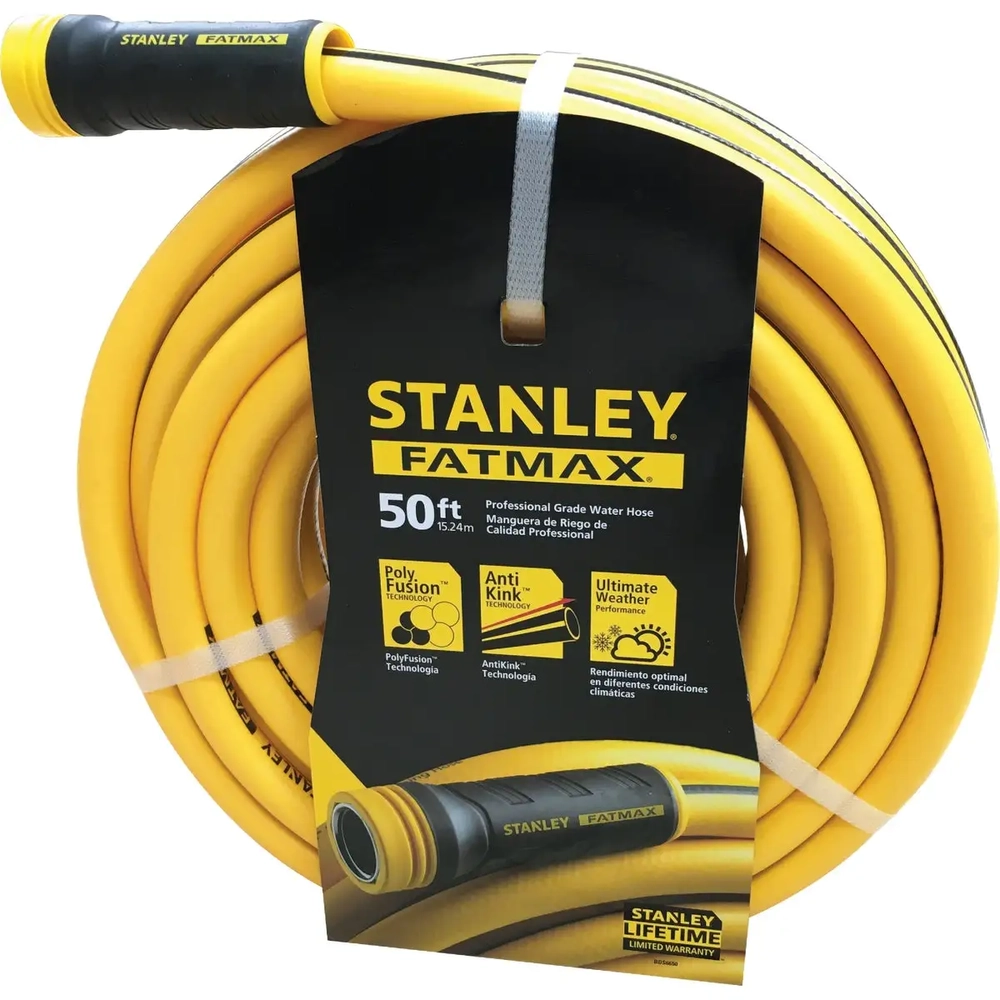 Stanley FATMAX Professional Grade Garden Hose, 50 Feet x 5/8 Inch, Yellow, 500 PSI - Thumbnail 2